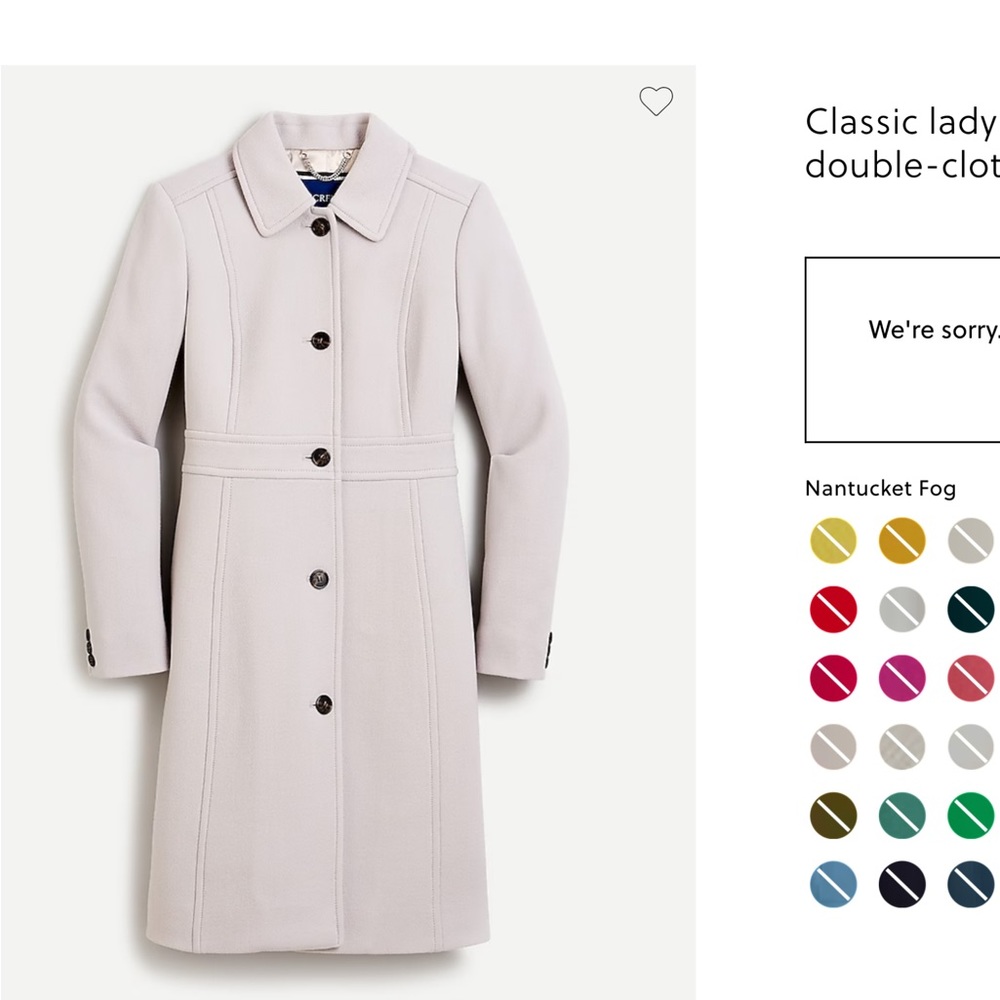 JCREW lady day coat 4P